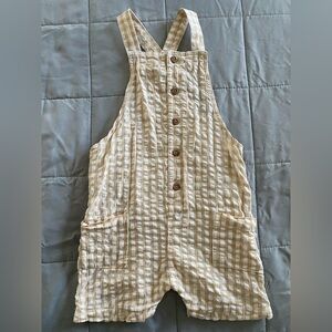 Linen overall shorts